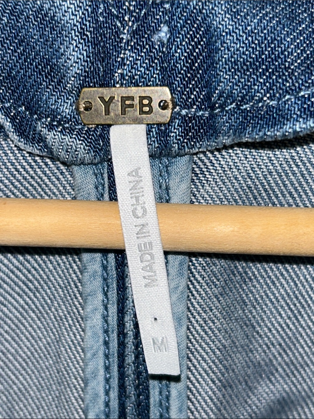 YFB DENIM VEST SIZE MEDIUM YOUNG FABULOUS AND BROKE - Picture 2 of 4